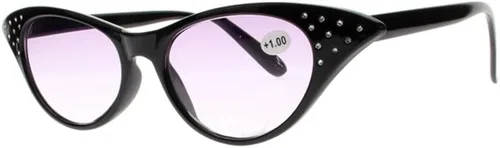 Vista 6 de Mujeres Cat Eye Diseñador Diamantes de imitación Protección UV Lente Tintado Lectores Sol Gafas de Lectura +1.00~+4.00
