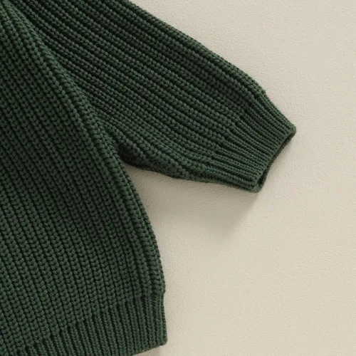 Vista 6 de Karwuiio Suéter de punto para bebé, niña, niño, cuello redondo, manga larga, sudadera para otoño e invierno