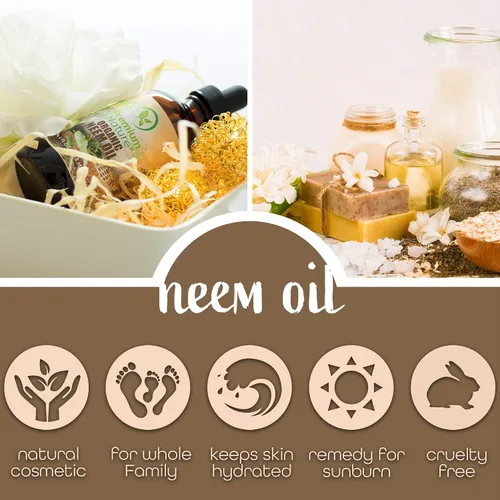 Vista 7 de Aceite de neem orgánico para piel y cabello, 100% puro, prensado en frío para mezcla de aceites esenciales, aceites de neem para plantas, pastel