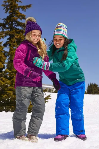 Vista 2 de Lands End Sombrero con pompones de piel sintética para niñas