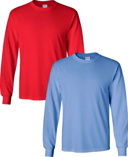 Vista 69 de Gildan - Camiseta de algodón y de manga larga para hombre, modelo G2400 (1) verde irlandés + (1) negro