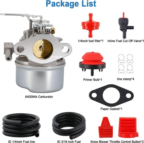Vista 6 de Carburador 640084B para Máquina quitanieves Tecumseh de 5CV MTD 632107A 632107 640084B 640084A Toro 521, HSSK40 HSSK50 HS50 LH195SA – Carburador