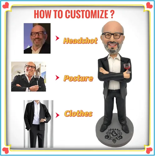 Vista 6 de Bobblehead personalizado para el día de la madre a partir de fotos, escultura de cumpleaños personalizada para mamá, regalo especial para ella