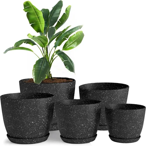 Vista 26 de Utopia Home - Macetas de Interior con Drenaje - Macetas de Flores de 7/6.6/6/5.3/4.8 Pulgadas para Plantas de Interior - Juego de 5 Macetas