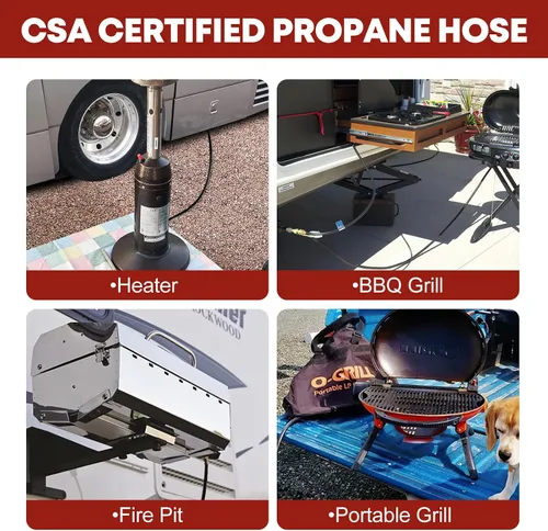 Vista 7 de GasXpert Manguera de conexión rápida de propano de 7 pies para RV a parrilla de gas, accesorios de conexión rápida de propano para botella