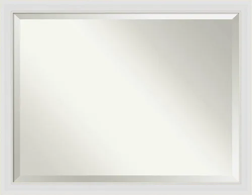 Vista 17 de Amanti Art - Espejo de baño blanco para sobre lavabo, espejo de tocador rectangular blanco de 35x45 para gabinete, marco moderno extragrande, se