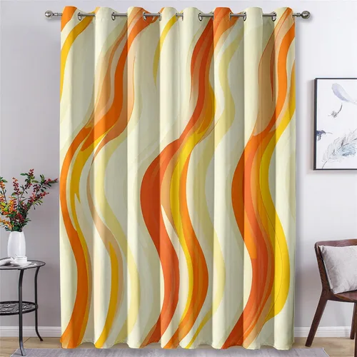 Vista 11 de Cortinas de ilusión óptica de 39 pulgadas de largo, juego de 2 paneles, cortinas negras y blancas para decoración de dormitorio, sala de estar