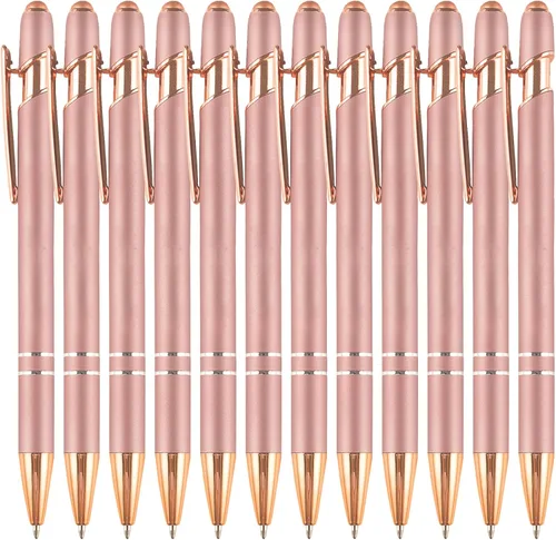 Vista 12 de Bolígrafos personalizados (paquete de 12) – Bolígrafos de metal grabados personalizados con nombre/logotipo, bolígrafos personalizados a granel