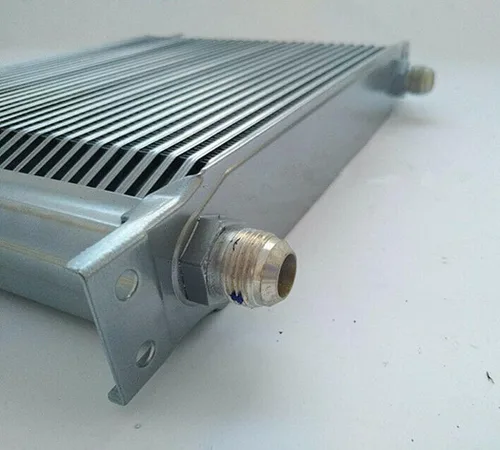 Vista 4 de Silver - Enfriador de aceite de transmisión de motor de aluminio AN10 de 30 filas + ventilador de 7 pulgadas