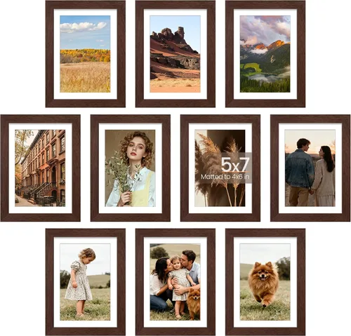 Vista 27 de upsimples Juego de 10 portarretratos de 4 x 6, para exhibir fotos de 3.5 x 5 con paspartú o 4 x 6 sin marco de fotos, collage para pared o mesa