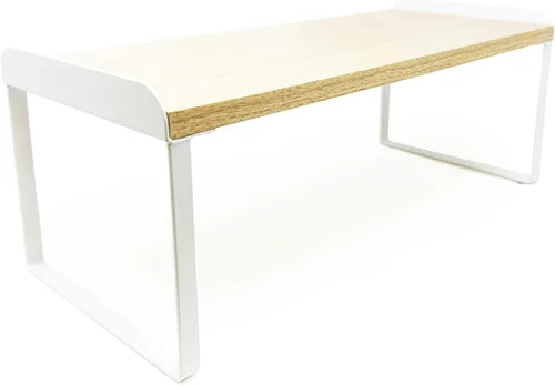 Vista 14 de Mitus Organizador y almacenamiento de estantes, estante apilable de madera escalonada para encimeras, escritorios, gabinetes (juego de 2) 12
