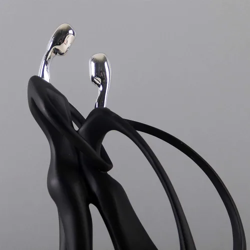 Vista 5 de Figuras de danza para pareja, escultura abstracta bailando con acabado suave y base rectangular para escritorio, dormitorio, baile, bailarina