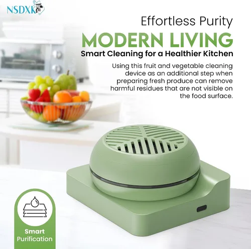 Vista 2 de Lavadora de frutas y verduras, dispositivo limpiador de frutas y verduras, portátil USB inalámbrico Veggie Wash con tecnología de purificación