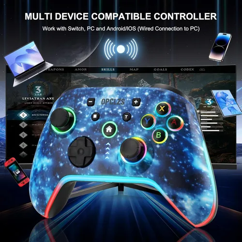 Vista 2 de opclzs Wireless Pro Controller for SwitchLiteOLEDiOSPCAndroid Replacement Controller with Headphone Jack for Nintendool witch Pro Controller