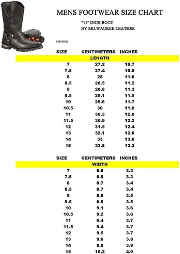 Vista 3 de Milwaukee Leather MBM9015 - Botas de motocicleta negras con arnés de estilo occidental de 11 pulgadas para hombre