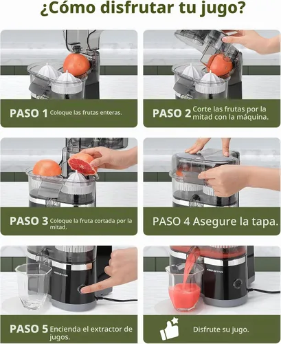 Vista 5 de KEENSTAR Exprimidor eléctrico de cítricos, exprimidor de naranja de doble cabeza, exprimidor portátil con cepillo de limpieza para limón, pomelo