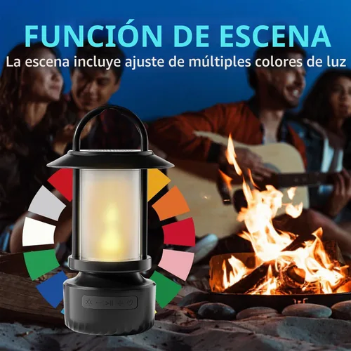 Vista 2 de Impermeable Bluetooth Camping Linterna Altavoz. (Negro)