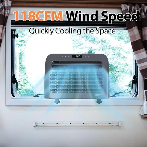 Vista 7 de FOGATTI Aire acondicionado para ventana de RV, 6500 BTU que enfría hasta 120 pies cuadrados, unidad de CA 4 en 1 y menor ruido, adecuado para RV