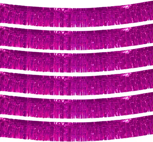 Vista 7 de Paquete de 6 guirnaldas metálicas de oropel – 10 pies de papel de aluminio con flecos para colgar en la pared para flotadores de desfile, boda