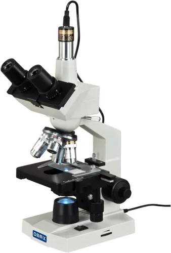 Vista 2 de OMAX 40X-2000X - Microscopio LED TrÍnocular Compuesto de Laboratorio con Cámara de 1,3 MP