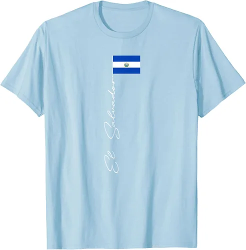 Vista 61 de Camiseta patriótica con bandera de El Salvador, Negro
