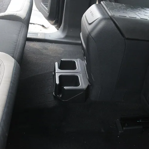 Vista 8 de Soporte de bandeja de almacenamiento para Ford Bronco 2021 2022 2023 2024, accesorios interiores, organizador negro, organizador trasero doble extra