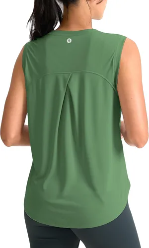 Vista 27 de SANTINY Camiseta sin mangas de entrenamiento para mujer, camiseta atlética Negro