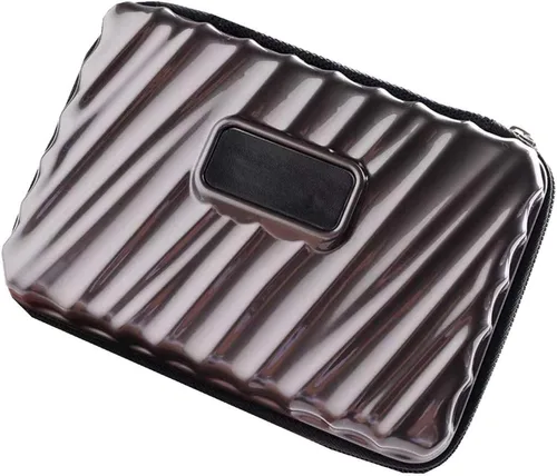Vista 6 de Neceser de maquillaje con cremallera rígida y duradero, resistente a los golpes, para mujer, estuche Cosmático, impermeable, almacenamiento al aire