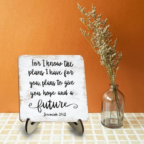 Vista 6 de Letrero de madera motivacional para decoración de escritorio rústico, cubículo para el hogar, oficina, mesa de trabajo, accesorios de escritorio
