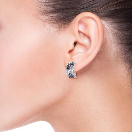 Vista 5 de Santuzza Aretes colgantes de plata de ley 925 con circonita cúbica para mujer