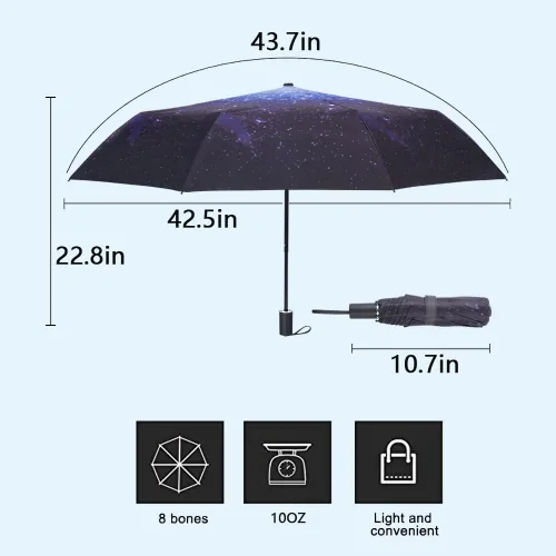 Vista 3 de NOOFORMER Paraguas compacto de viaje para sol y lluvia, ligero, pequeño, resistente al viento, impermeable, plegable, con 95% de protección UV