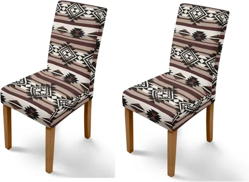 Vista 56 de Rnyleeg Juego de 1 fundas para sillas étnicas para sala de estar, sin brazos, estampado tribal azteca, elásticas, fundas protectoras para sillas
