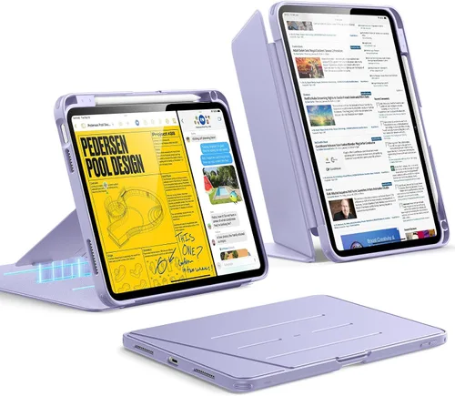 Vista 14 de ESR - Funda para iPad Air de 11 pulgadas M3/M2 (2025/2024), iPad Air de 5ª/4ª generación (2022/2020), funda con soporte vertical, múltiples ángulos