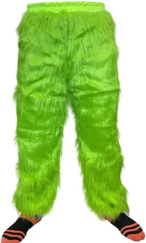 Vista 4 de Green Furry Adult Pants,Funny Cosplay Costume Props for Christmas,Santa Costume Green Pants For Adult