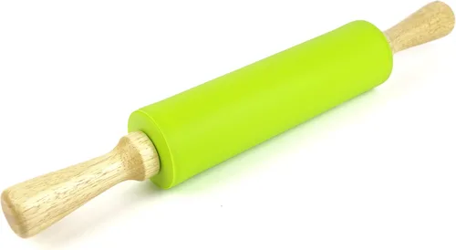 Vista 10 de Rodillo de silicona para hornear, antiadherente, rodillo para masa, mango de madera, accesorios de cocina, rodillo para pastelería