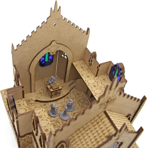 Vista 4 de Towerrex Temple D&D Terrain, edificios de fantasía de madera para miniaturas de 0.984 in, 1.260 in, 1.102 in, mazmorras y dragones, Pathfinder
