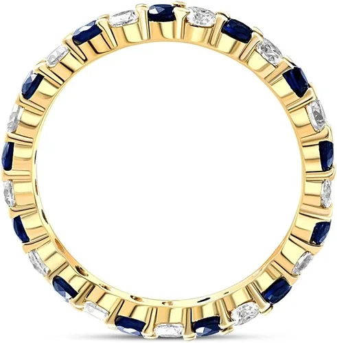 Vista 3 de Anillo de eternidad con zafiro de diamantes de 1 12 quilates en oro amarillo de 14 quilates