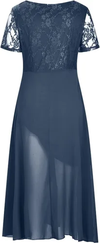 Vista 5 de Vestidos de encaje para invitadas de boda para mujer, vestido corto para madre del novio, vestido de madre de la novia, vestido de noche formal