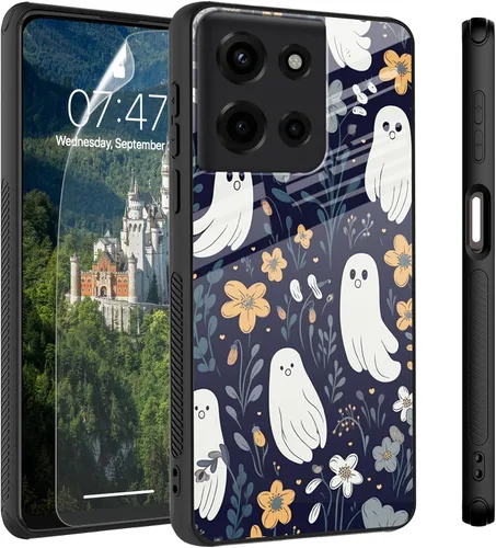 Vista 18 de Funda para Motorola Moto Edge 2022, cubierta trasera de vidrio templado con protector de pantalla, funda protectora a prueba de golpes para Motorola