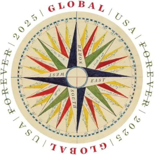 Vista 6 de 1794 Compass Rose 2025 (hoja de 10) Sellos postales de correo de primera clase Global Forever International Rate