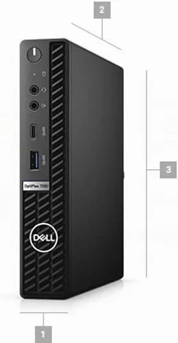 Vista 2 de Dell Optiplex 7090 Micro Desktop Core i5-10500T - Disco duro SSD de 256 GB - 16 GB RAM 6 núcleos @ 3.8 GHz Win 11 Pro Negro