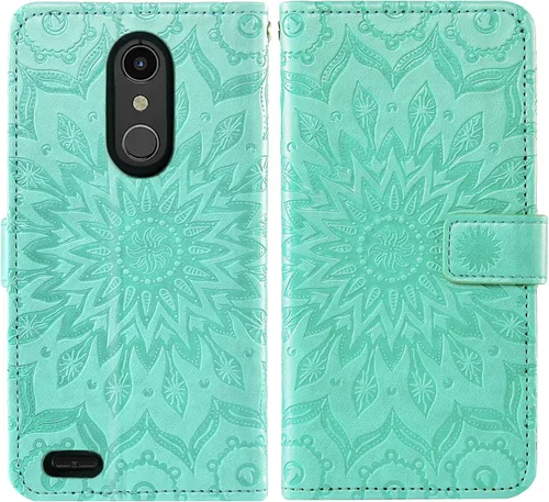 Vista 5 de Funda de teléfono para LG K30 2018 5.3/Premier Pro LTE/Phoenix Plus/Harmony 2/K10/Xpression Wallet con protector de pantalla de vidrio templado Flip