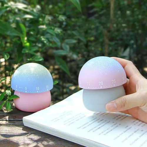 Vista 8 de Mechanical Kitchen Timer Mushroom Shape Cute Cartoon Countdown Timer for Cooking Baking with Alarm Reminder Suitable for Home and Restaurant Use