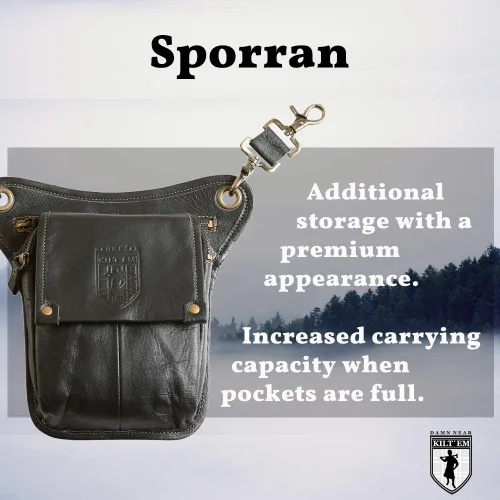 Vista 3 de Damn Near Kilt Em Premium Cuero Sporran Kilt Accesorio de Kilt