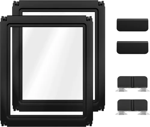 Vista 11 de FXW AuraSpace - Cerca acrílica para perros pequeños, para interiores, 24 pulgadas, 2 paneles, incluye 1 puerta y 1 panel, color negro