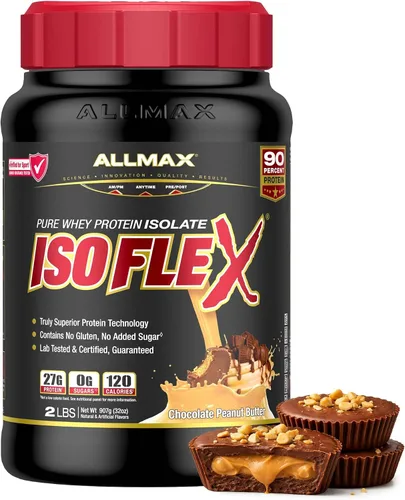 Vista 17 de ALLMAX Nutrition - ISOFLEX Polvo de Proteína de Suero, Proteína de Suero Aislada, 27g de Proteína, Pastel de Cumpleaños, 2 lb