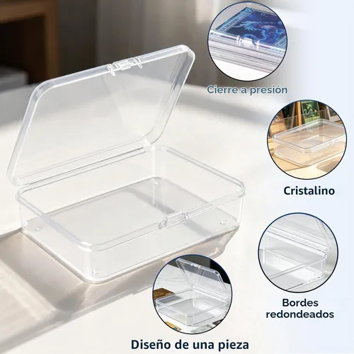Vista 4 de Kitoyz Juego de cartas de plástico transparente, caja de almacenamiento de tarjetas de acrílico compatible con fundas coleccionables para tarjetas