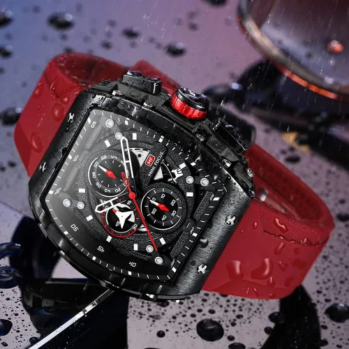 Vista 2 de Relojes para hombre de lujo con diseño de esqueleto para hombre impermeable correa de silicona ajustable estilo steampunk cronógrafo calendario