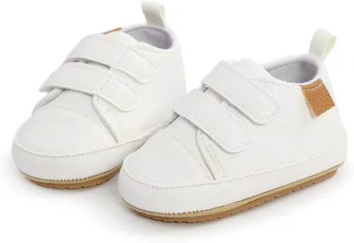 Vista 5 de QWZban Zapatos de bebé para niños y niñas zapatillas de deporte con suela de goma antideslizante para cuna de bebé zapatos de vestir para uniforme