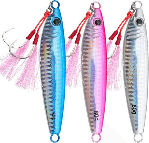 Vista 8 de Plantillas de pesca verticales de agua salada, cuchara de jigging vertical, señuelos de atún de pesca, señuelos artificiales de pesca para atún